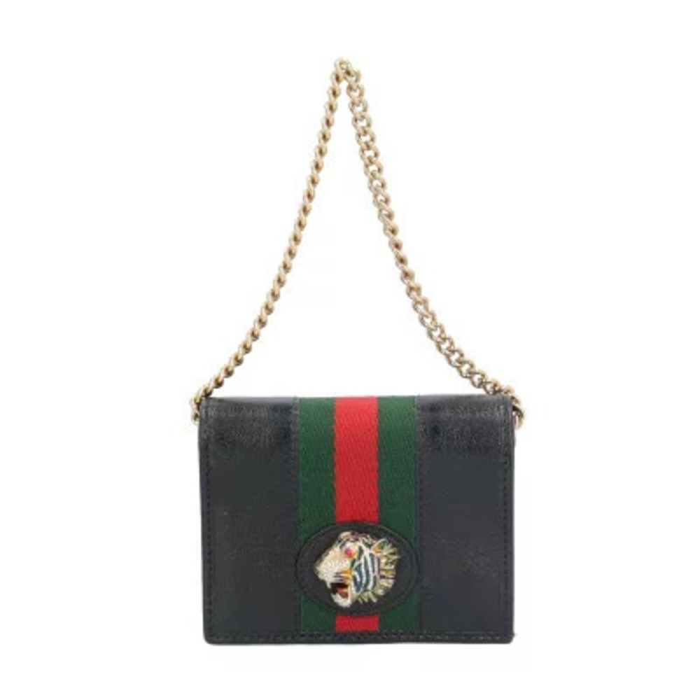 Gucci Raja Bi fold Wallet Leather Chain
